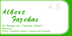albert fazekas business card